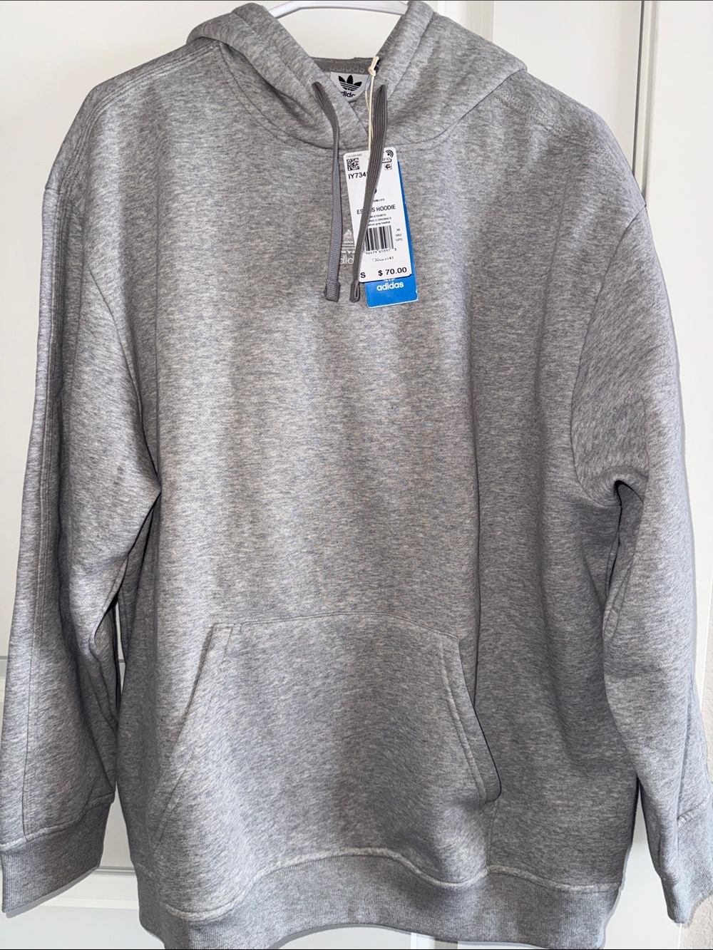 adidas Grey Pullover Hoodie with Kangaroo Pocket